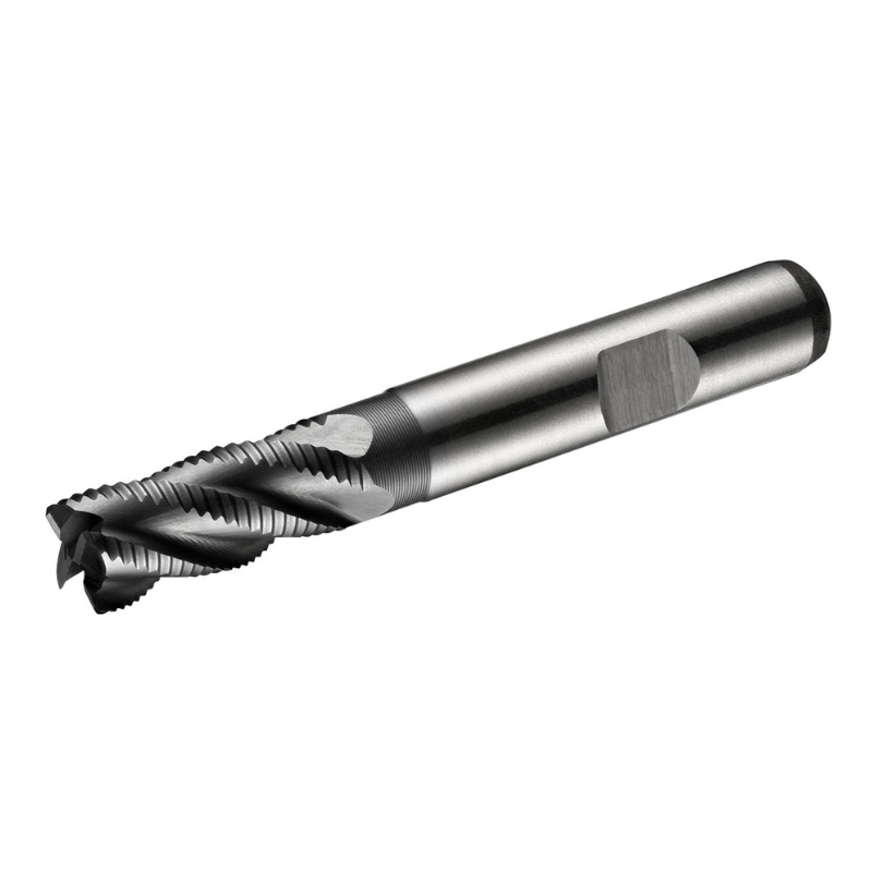 Dormer Pramet C428 28.0mm HSS-E-Powder Metal Alcrona Primax Flatted Shank Multi-Flute Roughing (HRA) Standard Length End Mill DIN 844 K