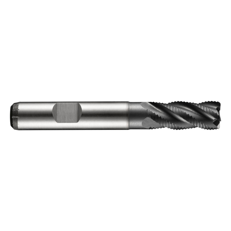 Dormer Pramet C428 8.0mm HSS-E-Powder Metal Alcrona Primax Flatted Shank Multi-Flute Roughing (HRA) Standard Length End Mill DIN 844 K
