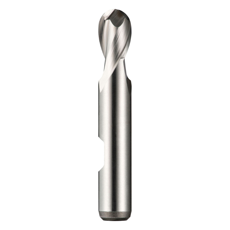 Dormer Pramet C50 18.0mm HSS-E Flatted Shank 2 Flute Ball Nosed Short Series Slot Drill DIN 327 D