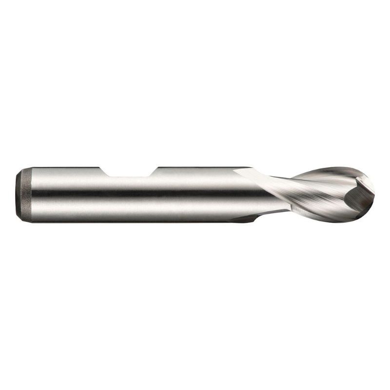 Dormer Pramet C50 8.0mm HSS-E Flatted Shank 2 Flute Ball Nosed Short Series Slot Drill DIN 327 D