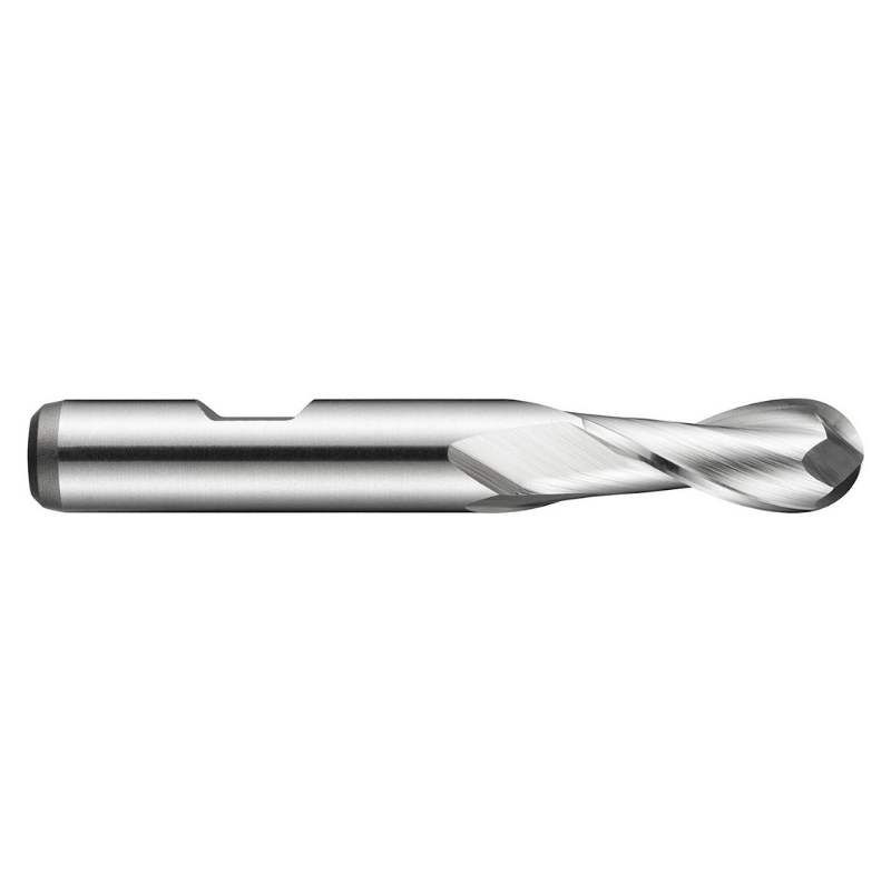 Dormer Pramet C505 3.0mm HSS-E Flatted Shank 2 Flute Ball Nosed Standard Length Slot Drill DIN 844 K