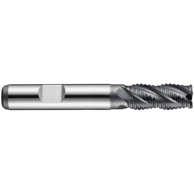 Dormer Pramet C908 10.0mm HSS-E-Powder Metal Alcrona Primax Flatted Shank Multi-Flute Roughing (NRA) Standard Length End Mill DIN 844 K