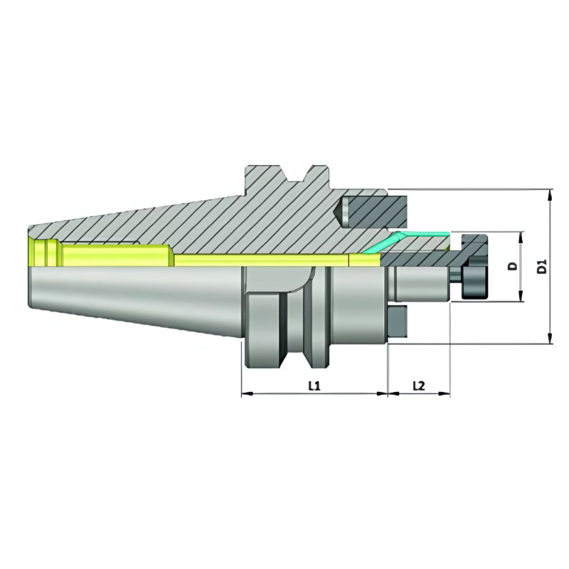 Omega Products Dual Contact DCBT40 Through Coolant Face Mill Arbor - G2.5 - 25,000RPM - 22mm Spigot Size - 160mm Gauge Length