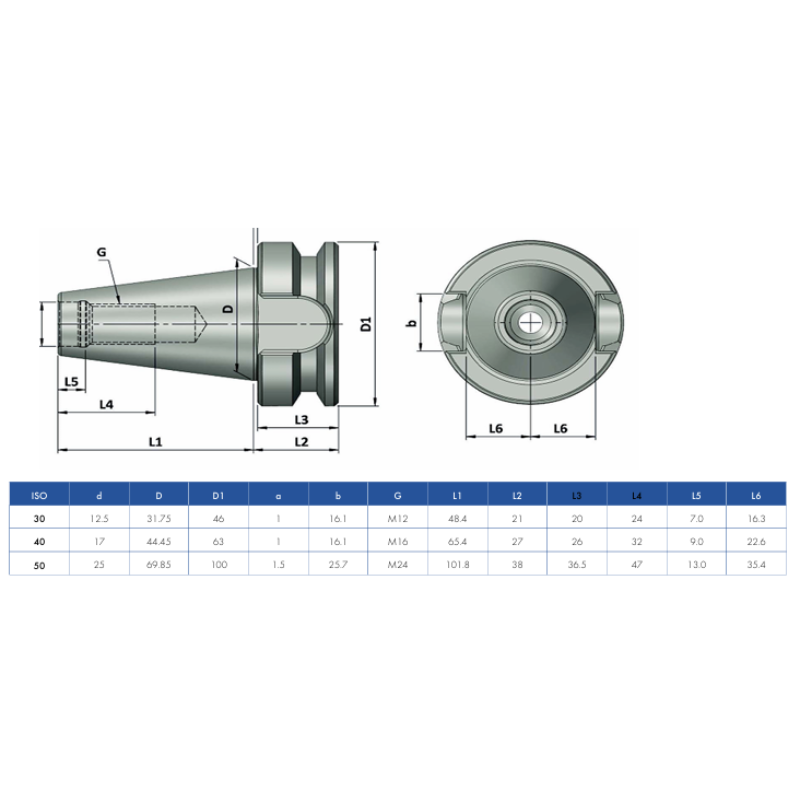 Omega Products Dual Contact DCBT40 Through Coolant Face Mill Arbor - G2.5 - 25,000RPM - 27mm Spigot Size - 160mm Gauge Length
