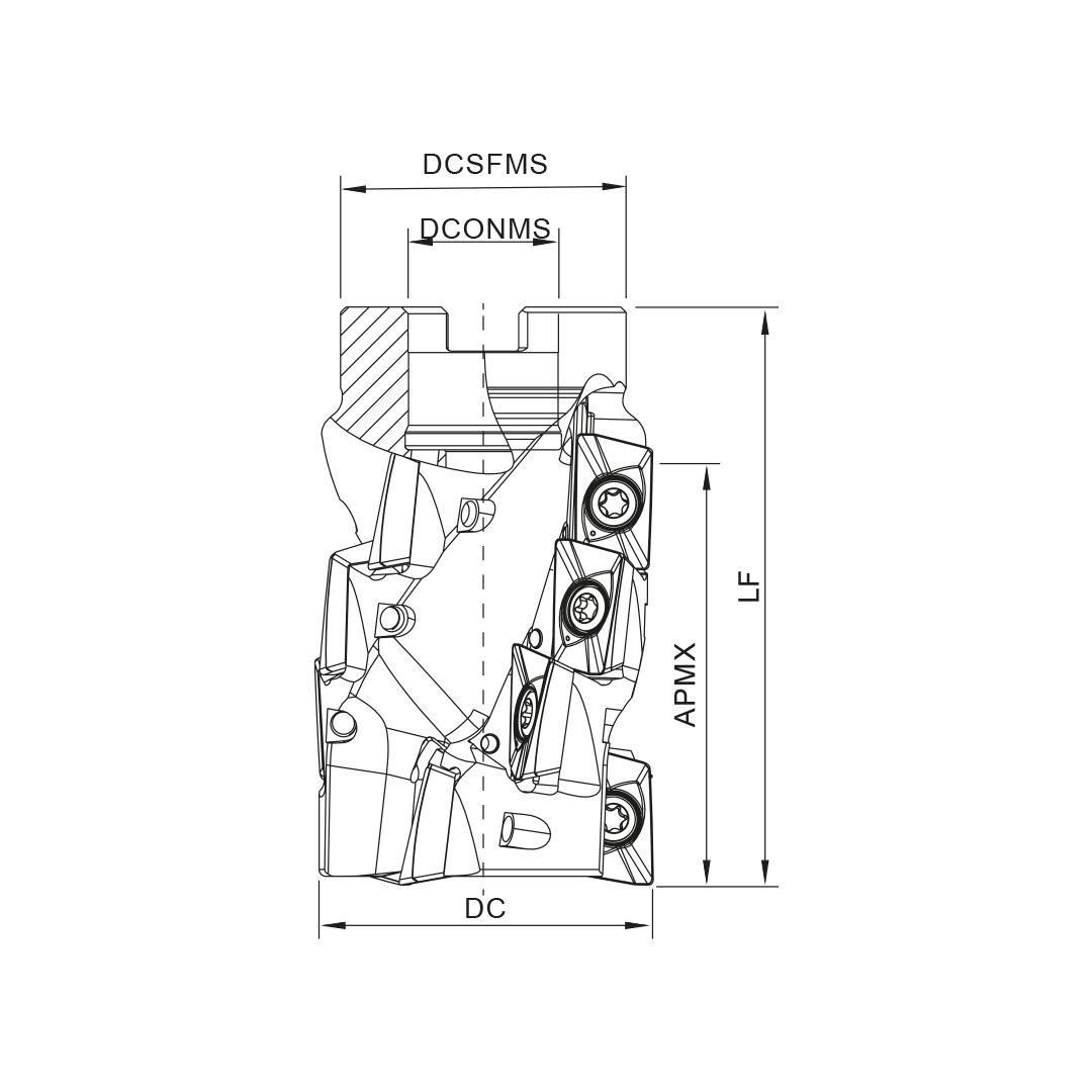 Palbit Arbor Mounting Holder - For XPET 1706 Inserts - 63mm Cutter Diameter - 181133000