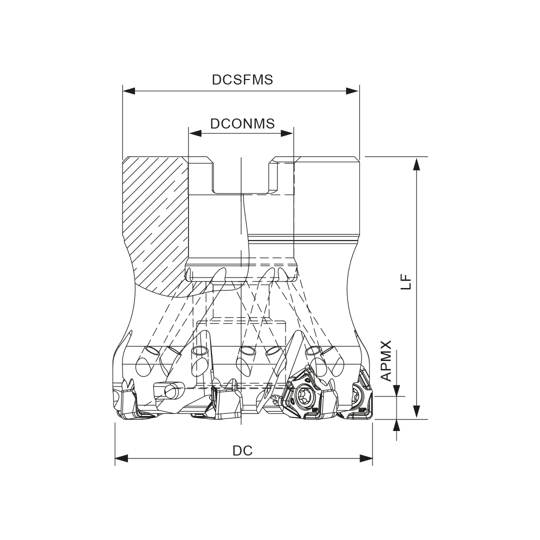 Palbit Arbor Mounting Holder - For WN0806 Inserts - 50mm Cutter Diameter - 181173400