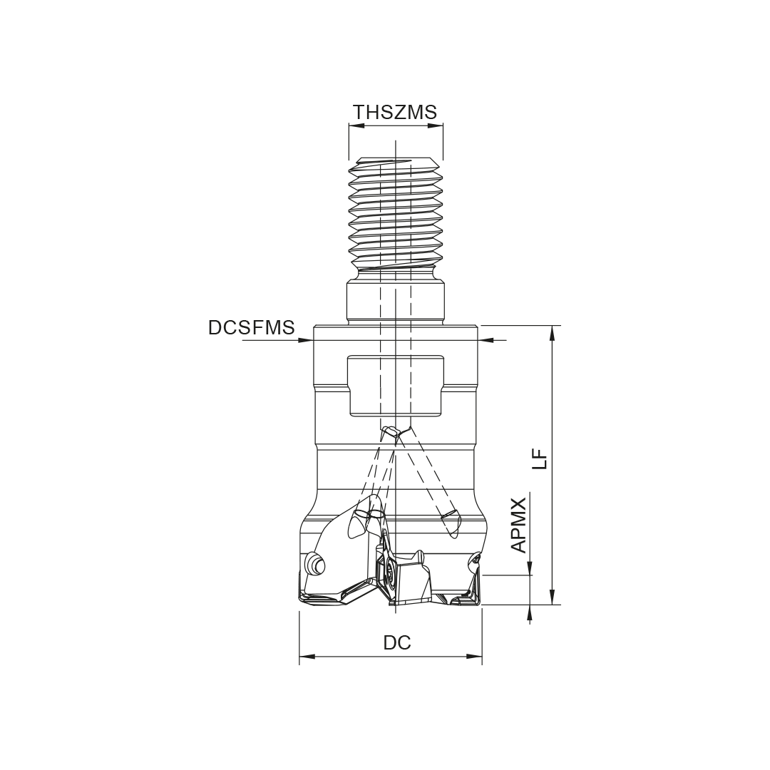 Palbit Threaded Coupling Holder - For WN0403 WO0403 Inserts - 25mm Cutter Diameter - 181193000