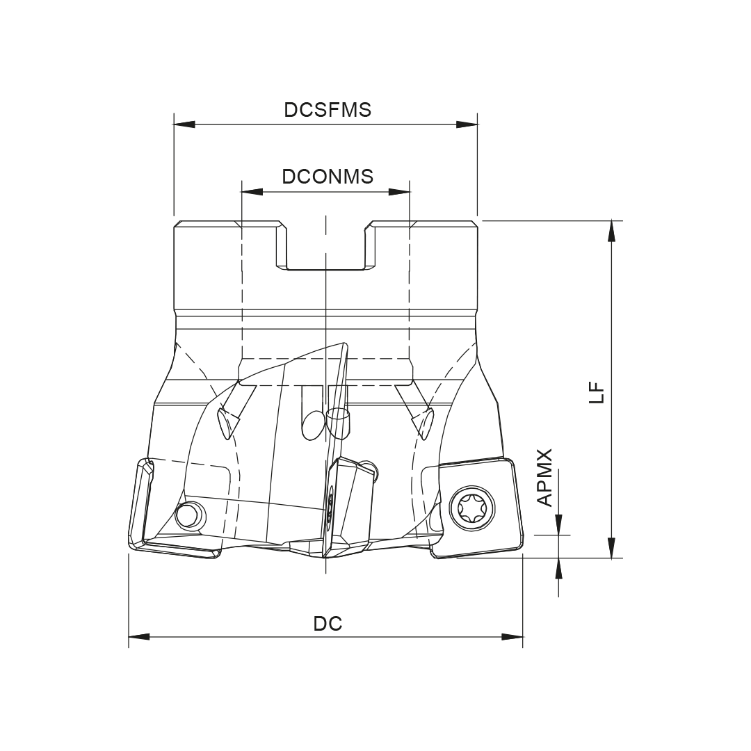 Palbit Arbor Mounting Holder - For XN06T3 Inserts - 50mm Cutter Diameter - 181069100