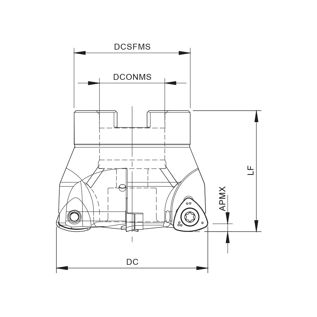 Palbit Arbor Mounting Holder - For WN1207 Inserts - 66mm Cutter Diameter - 181028700