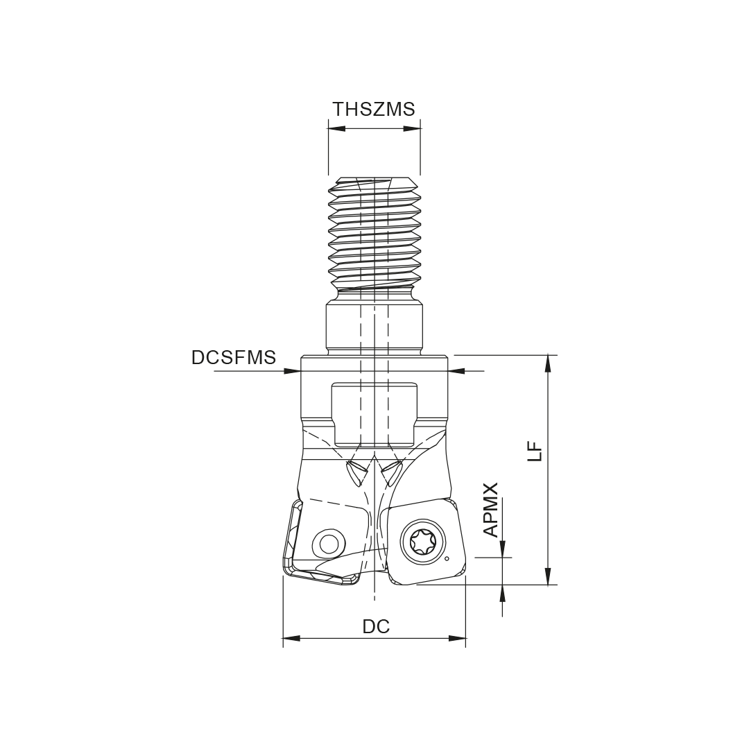 Palbit Threaded Coupling Holder - For SO0803 Inserts - 35mm Cutter Diameter - 181076800