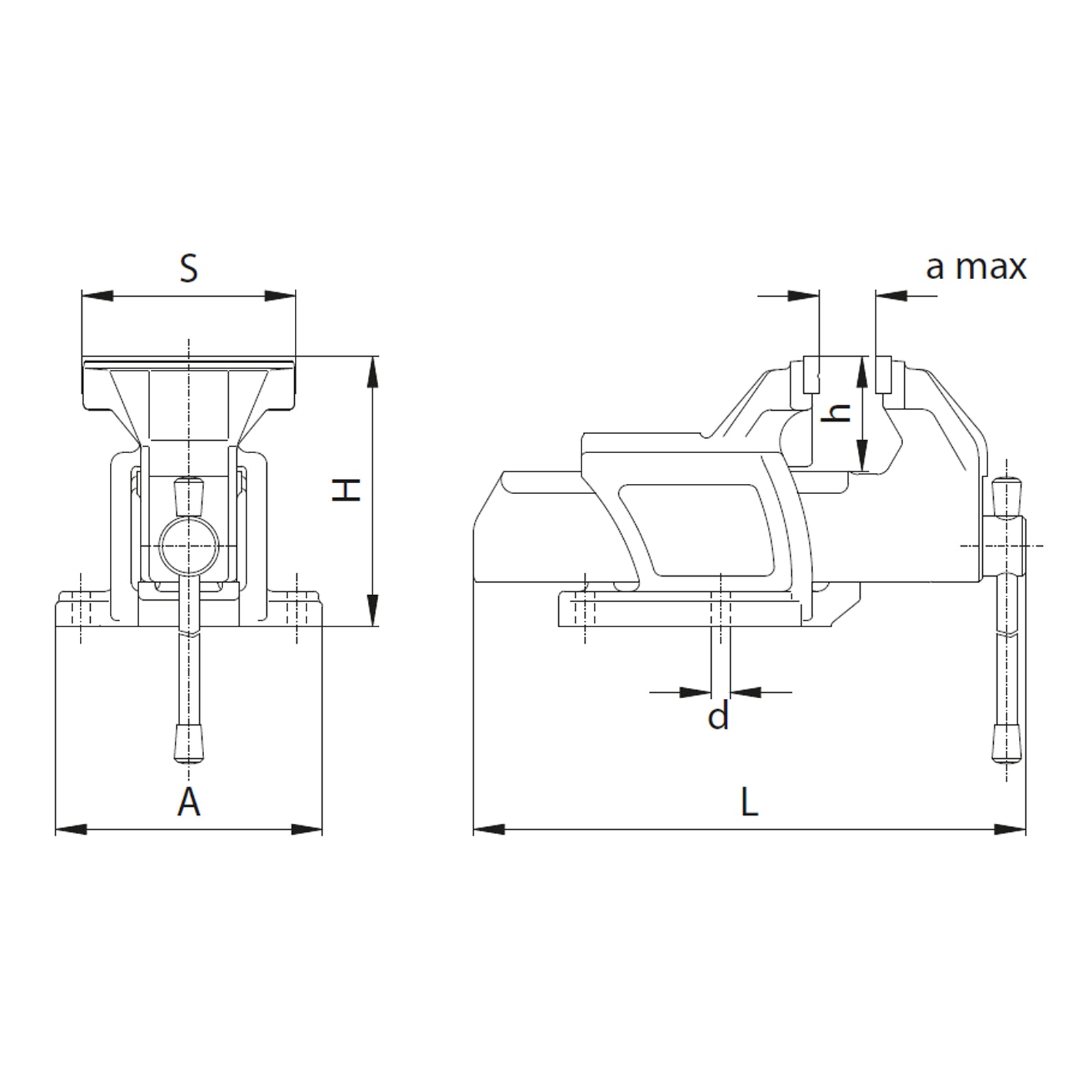 80mm Heavy Duty Bench Vice - 1250 Series (Bison) - 1250-80L