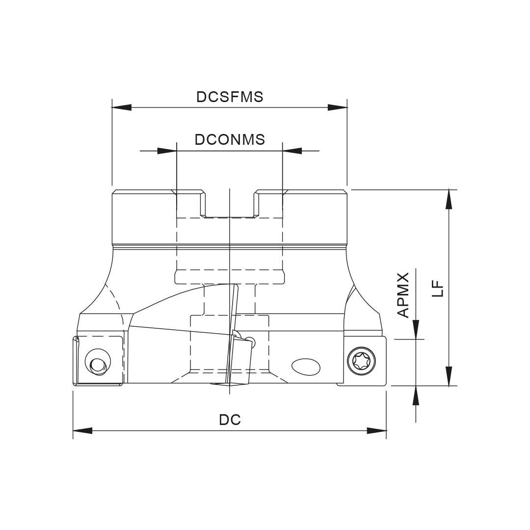 Palbit Arbor Mounting Holder - For SP1204 Inserts - 160mm Cutter Diameter - 181065600