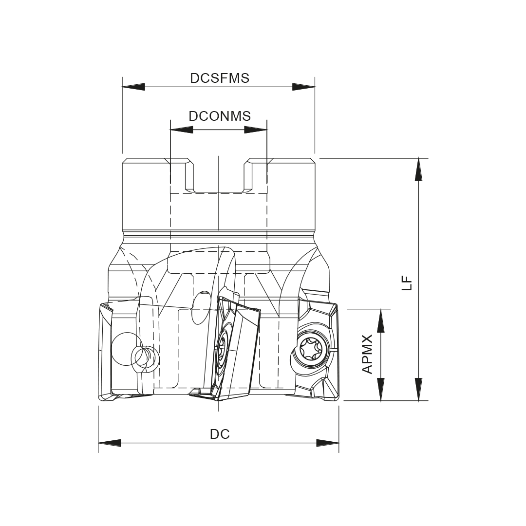 Palbit Arbor Mounting Holder - For AP1604 Inserts - 125mm Cutter Diameter - 181031600