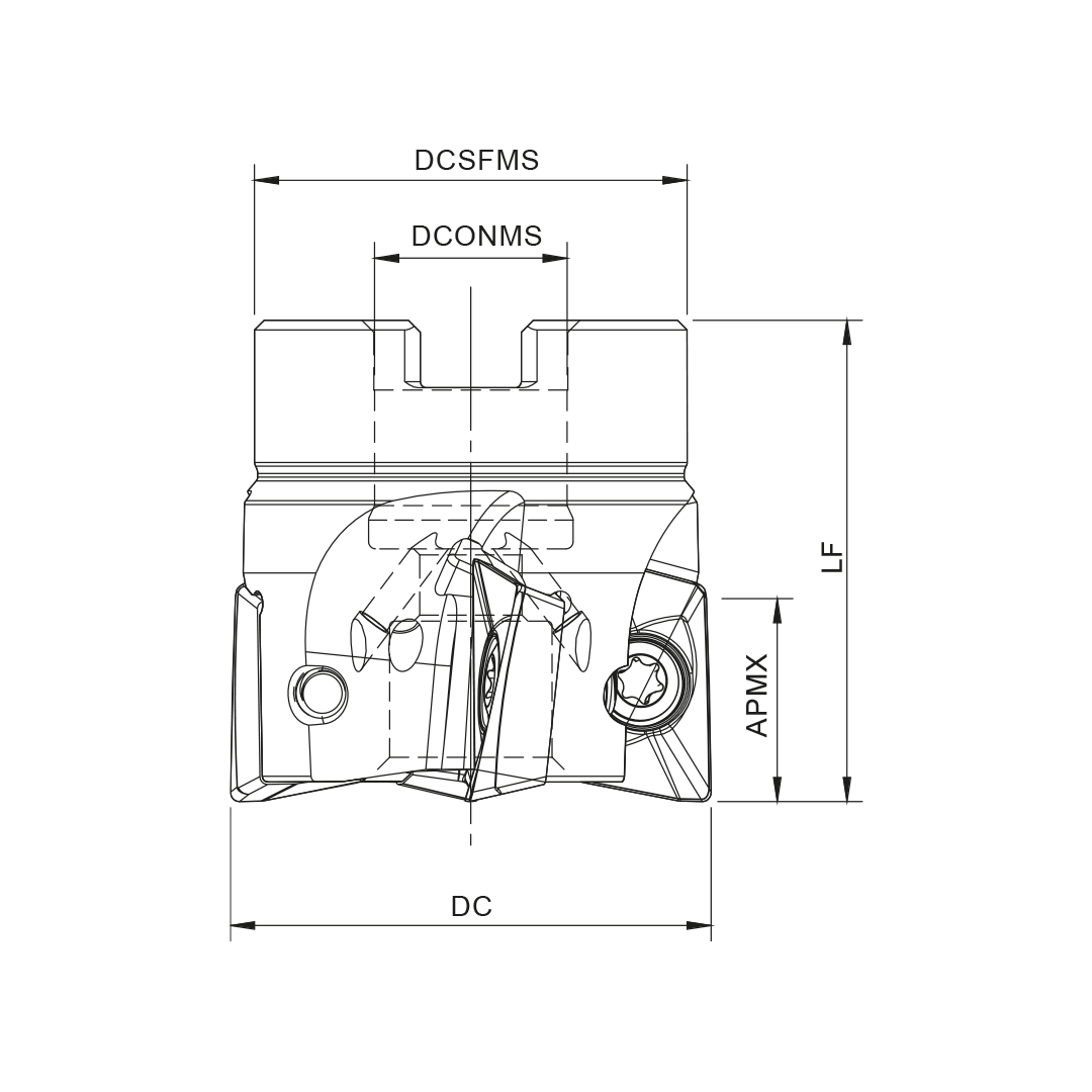 Palbit Arbor Mounting Holder - For XPET 1706 Inserts - 100mm Cutter Diameter - 181091300