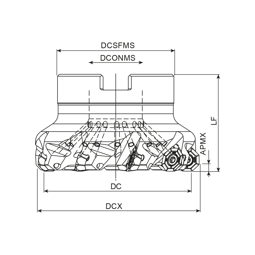 Palbit Arbor Mounting Holder - For SF1004 OF0403 Inserts - 63mm Cutter Diameter - 181164500