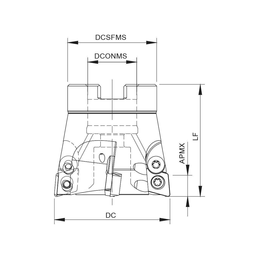 Palbit Arbor Mounting Holder - For XD10T3 Inserts - 80mm Cutter Diameter - 181027900