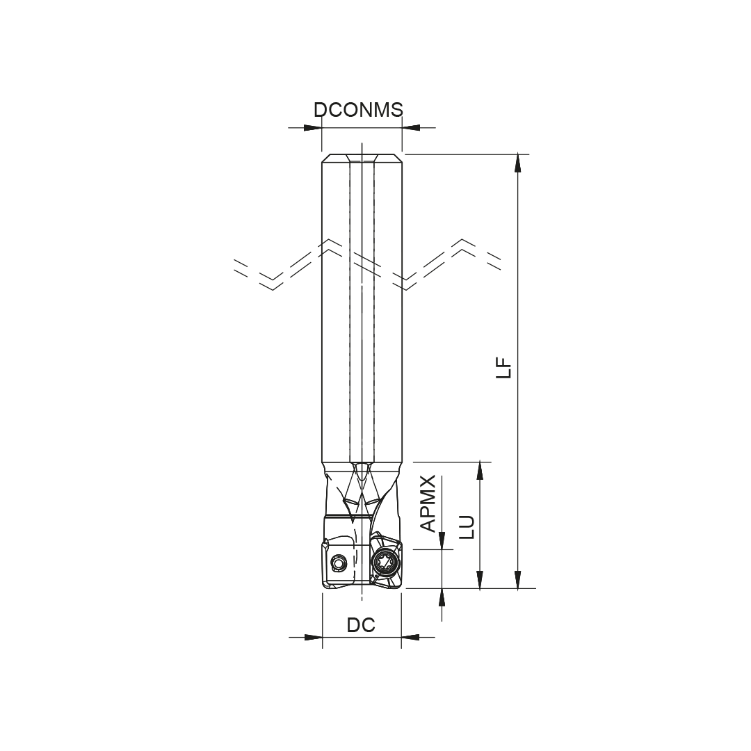 Palbit Cylindrical Shank Holder - For XP0602 Inserts - 17mm Cutter Diameter - 181097100