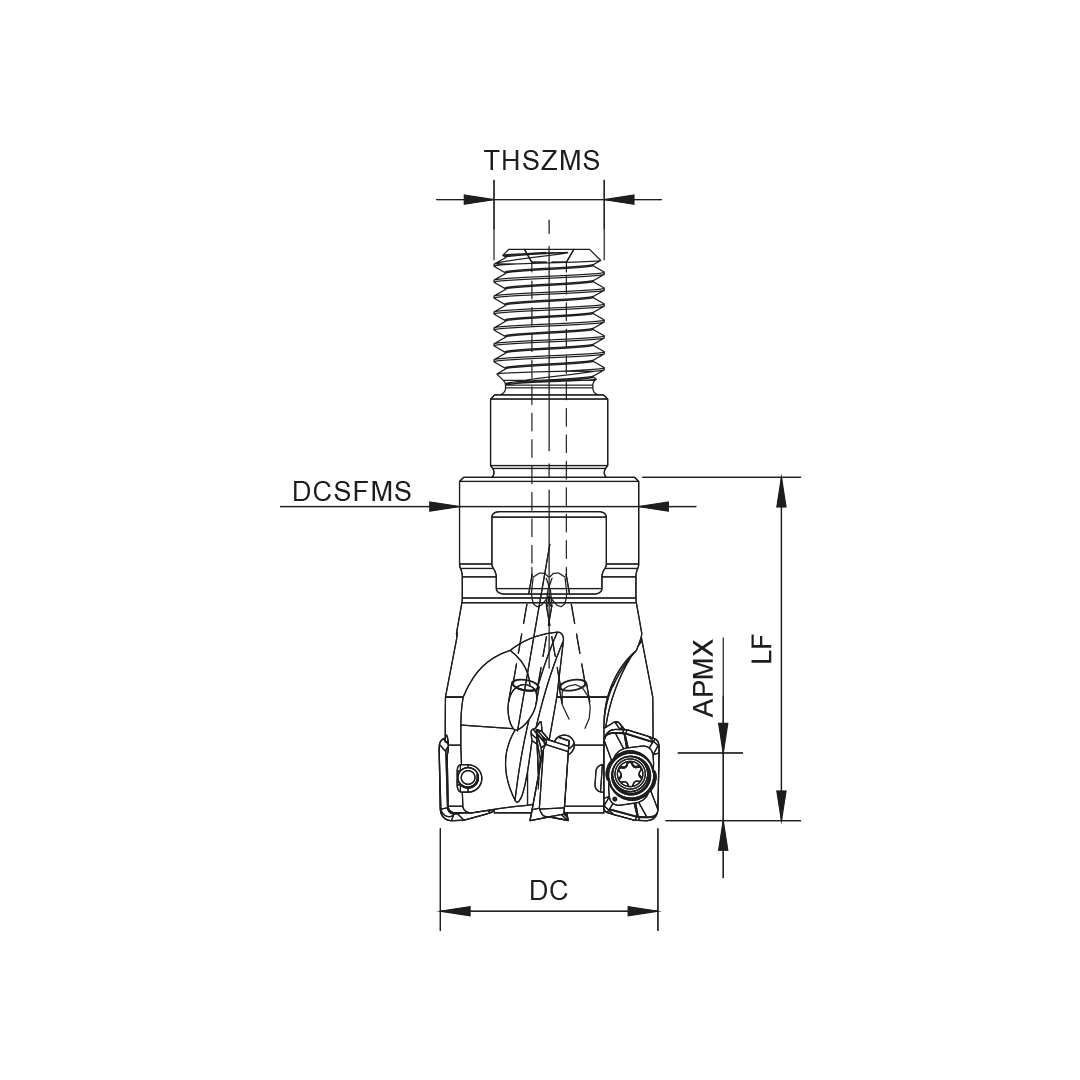 Palbit Threaded Coupling Holder - For XP0602 Inserts - 25mm Cutter Diameter - 181087700
