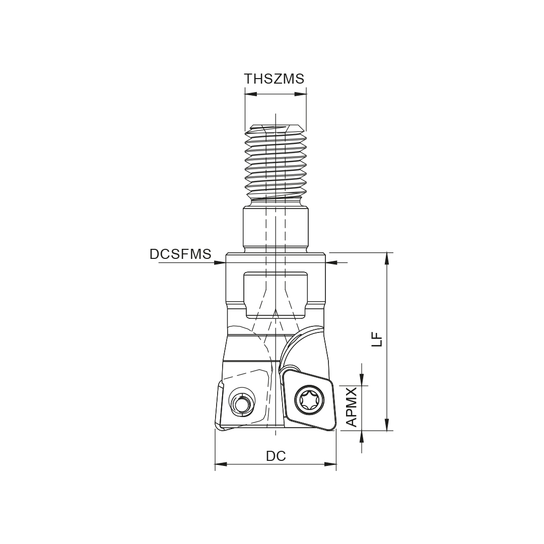 Palbit Threaded Coupling Holder - For XD10T3 Inserts - 25mm Cutter Diameter - 181015700