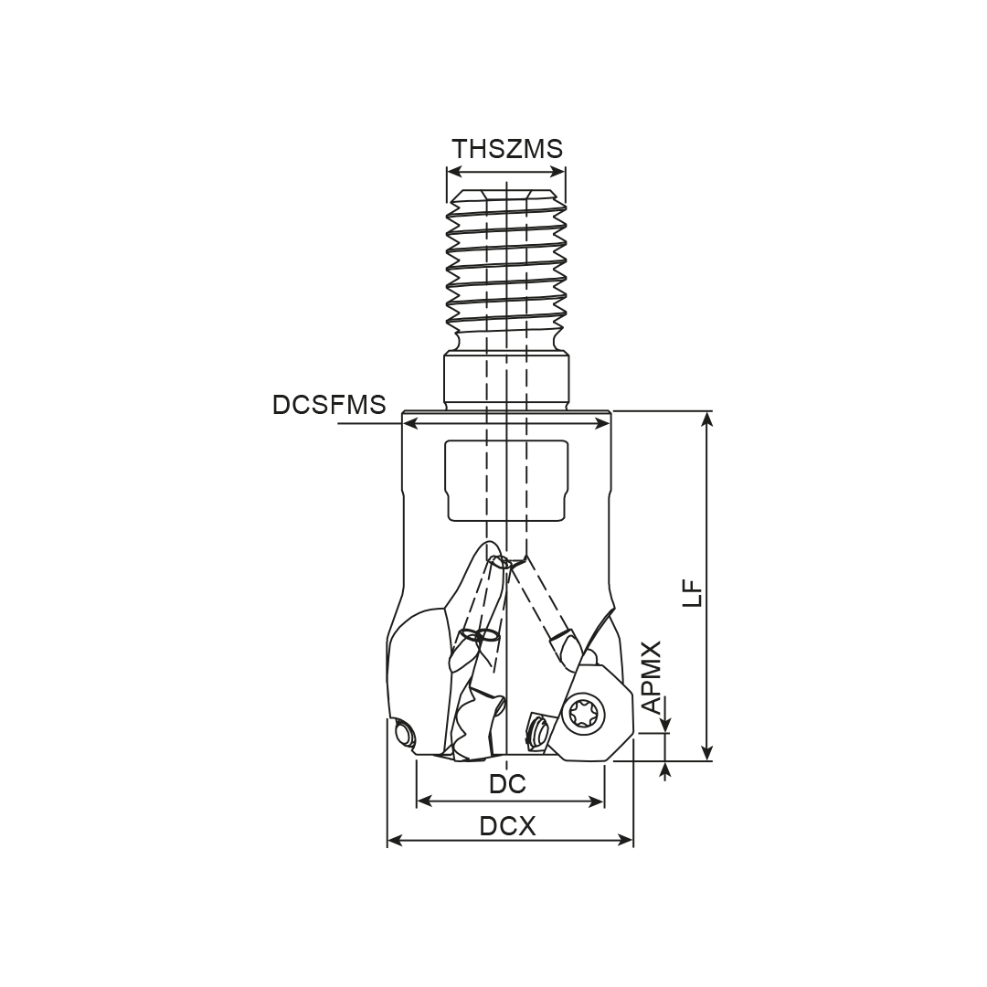 Palbit Cylindrical Shank Holder - For SF1004 OF0403 Inserts - 20mm Cutter Diameter - 181165200