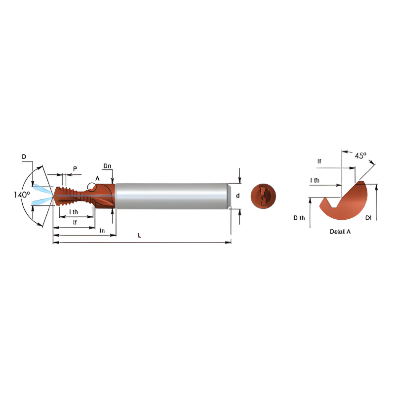 Carmex Thread Mills Carbide Drill Mill - Metric - M4 x 0.7 - UnCoated