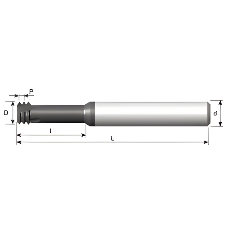 Carmex Thread Mills Mini Type - For Hard Materials - MJ - MJ 8 - MJ 10 x 1.25 - MT6