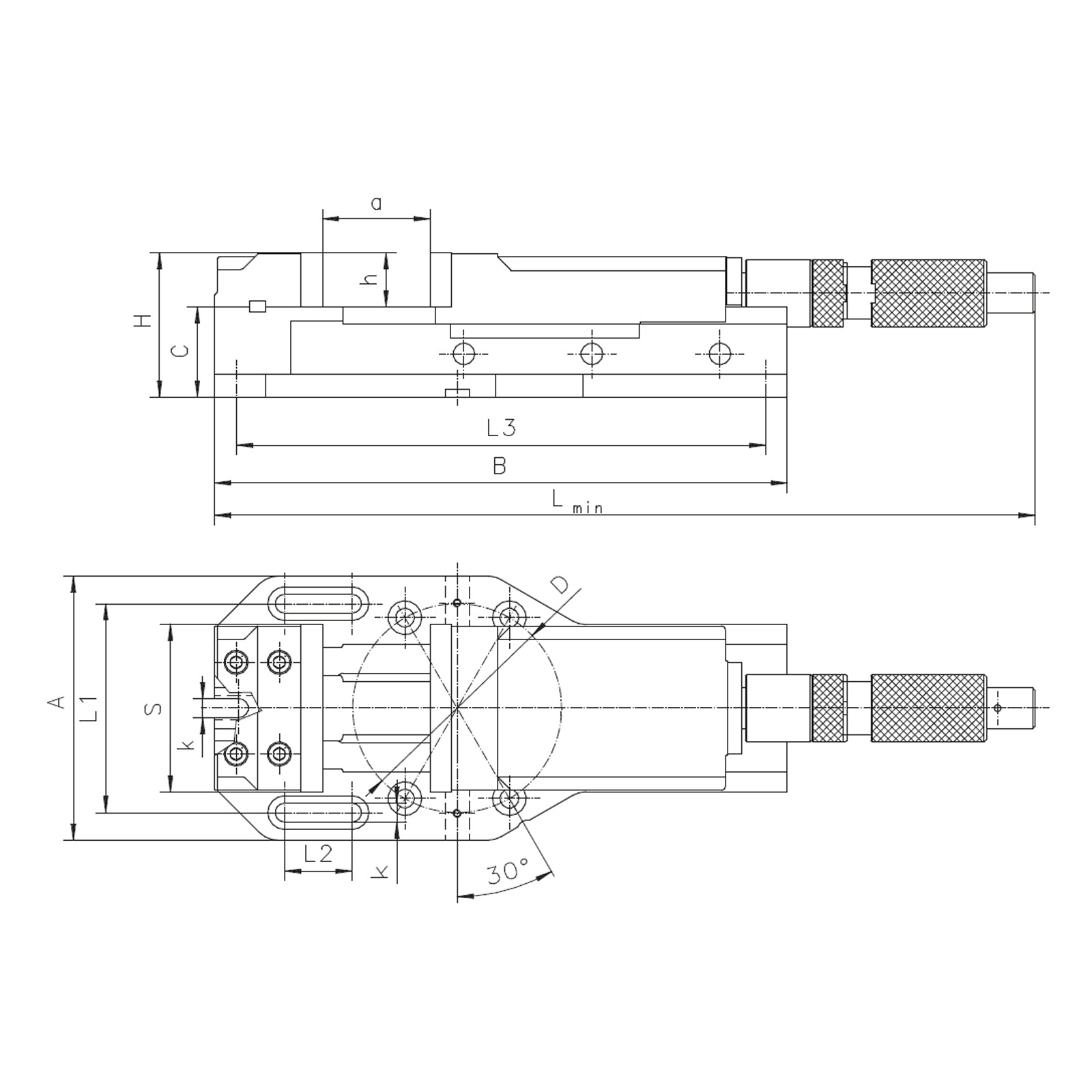 200mm Machine Vice with Hydraulic Spindle - 6516 Series (Bison) - 6516-M200