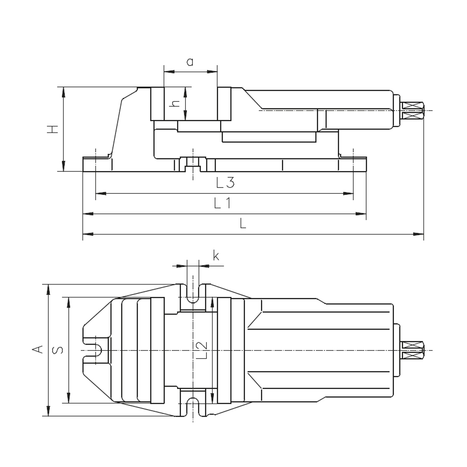 100mm Machine Vice with Moveable Rear Jaw - 6512 Series (Bison) - 6512-100