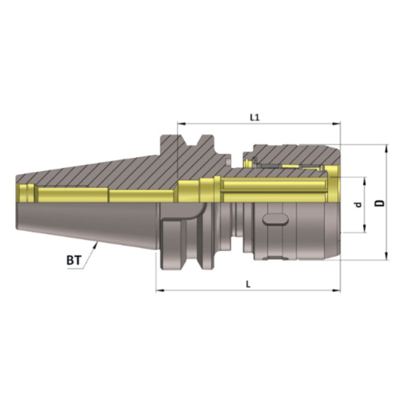 Omega Products BT40 Premium Power Milling Chuck - UPMC32 - 15,000RPM - G6.3 - 90mm Gauge Length