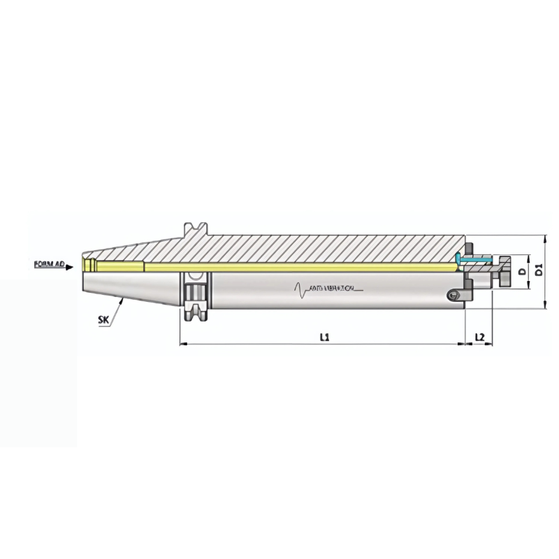 Omega Products DV50 Anti-Vibration Face Mill Arbor - G6.3 - 8,000RPM - 22mm Sipgot Size - 300mm Gauge Length
