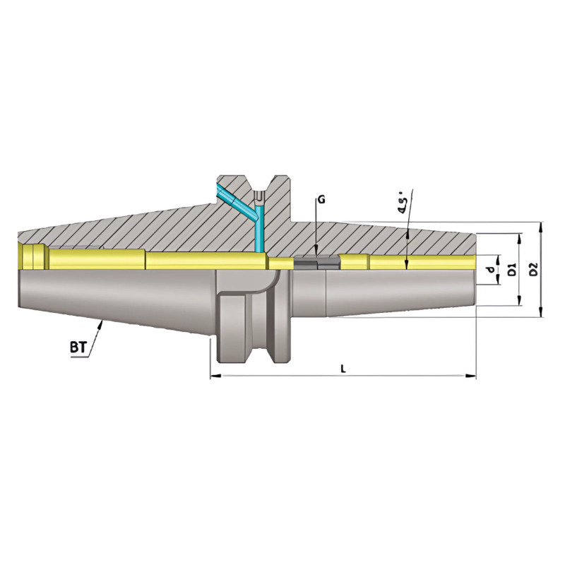 Omega Products BT40 Slim Shrink Fit Chuck - G2.5 - 25,000RPM - 10mm Clamping Diameter - 120mm Gauge Length