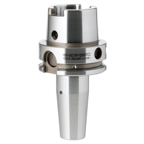 Omega Products HSK63A Shrink Fit Holders With Front Face Coolant - G2.5 - 25,000RPM - 8mm Clamping Diameter - 120mm Gauge Length