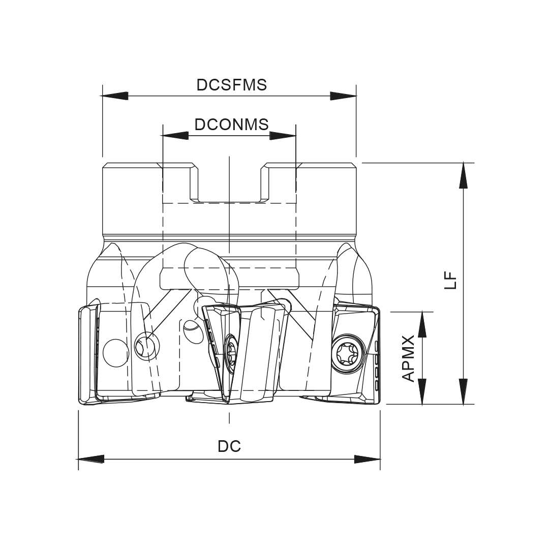 Palbit Arbor Mounting Holder - For AN1206 Inserts - 100mm Cutter Diameter - 181116900