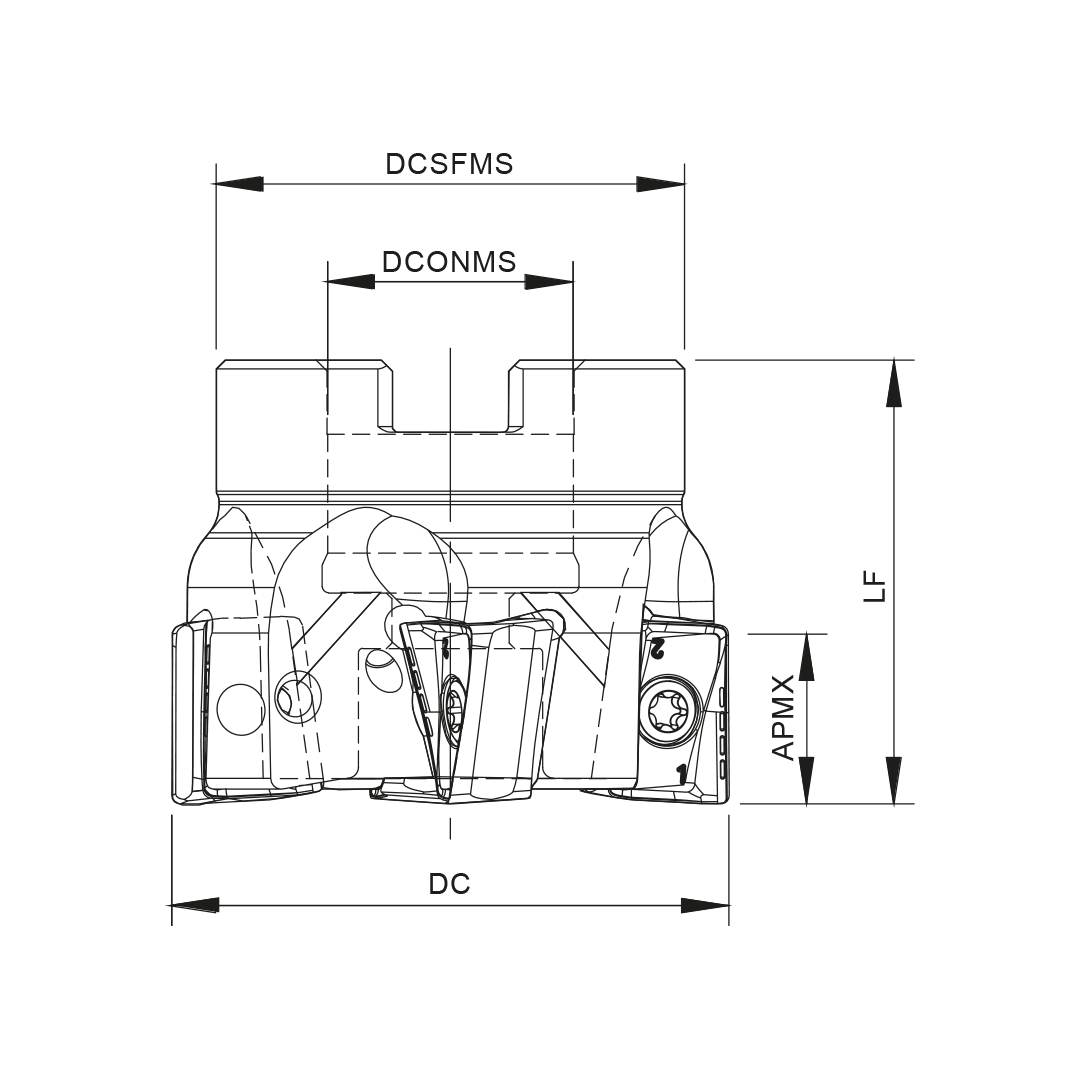 Palbit Arbor Mounting Holder - For AN1607 Inserts - 80mm Cutter Diameter - 181068000