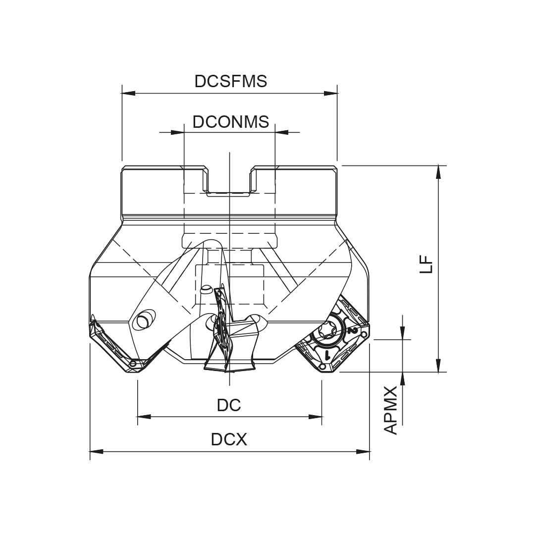 Palbit Arbor Mounting Holder - For SN1606 ON0606 Inserts - 160mm Cutter Diameter - 181089500