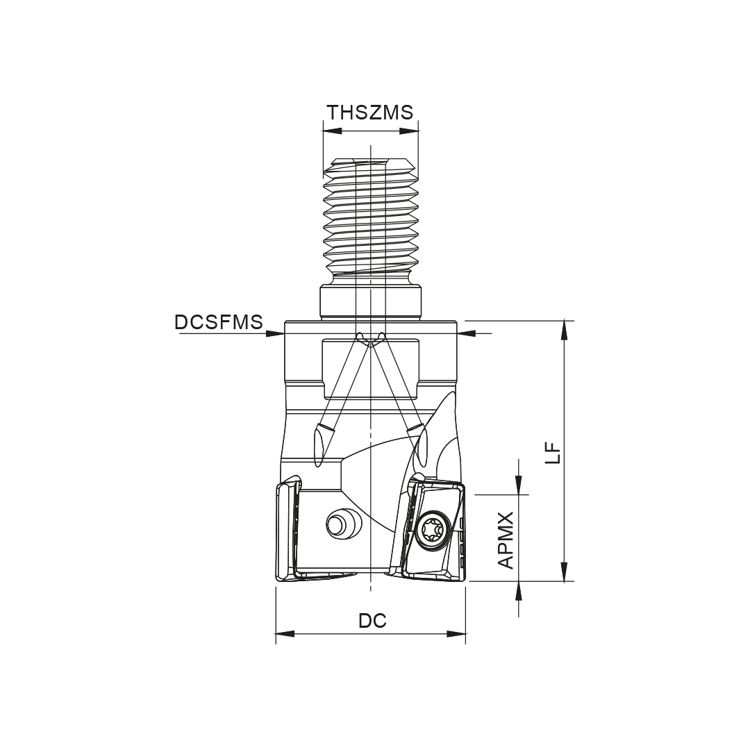 Palbit Threaded Coupling Holder - For AN1206 Inserts - 25mm Cutter Diameter - 181117100
