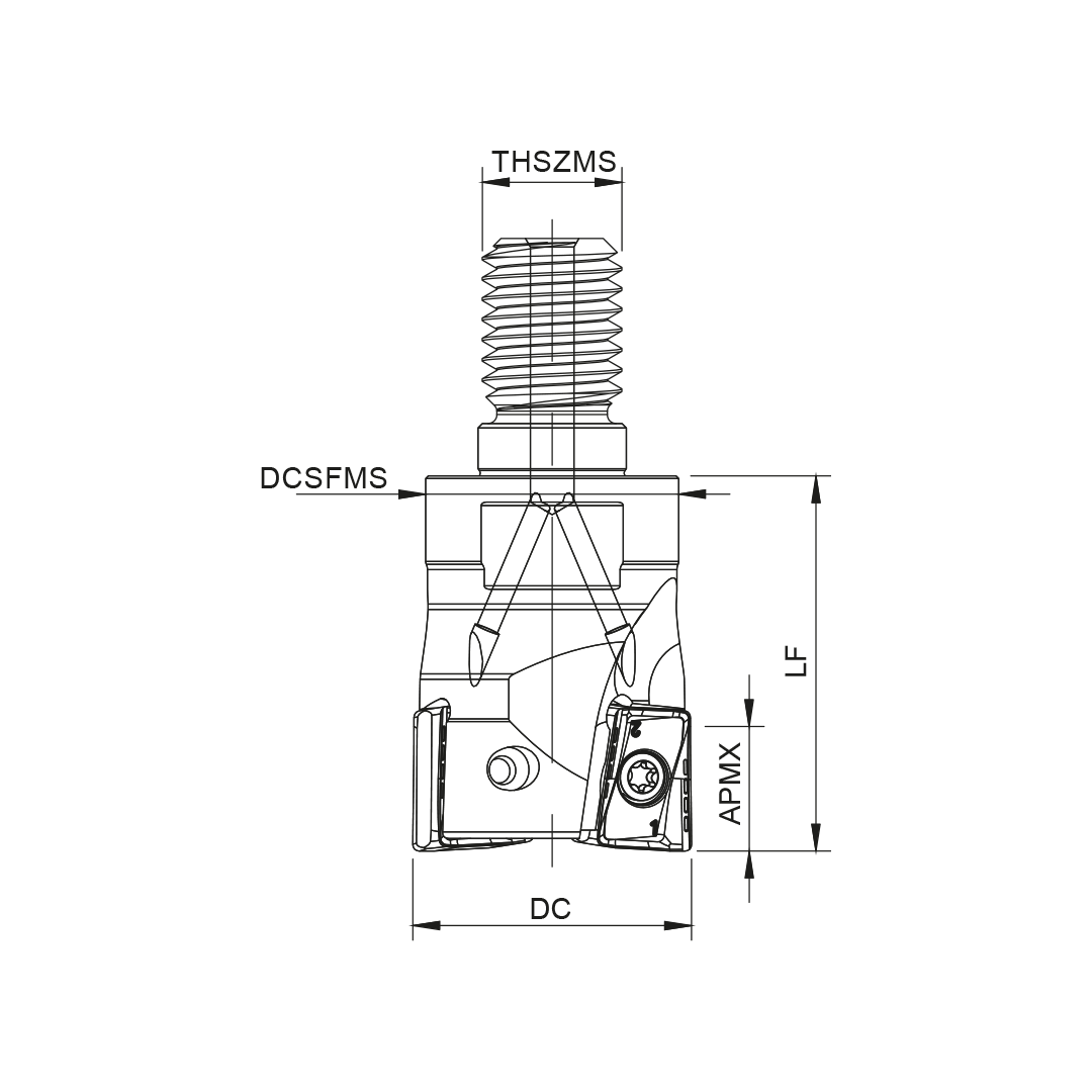 Palbit Threaded Coupling Holder - For AN1607 Inserts - 40mm Cutter Diameter - 181082900