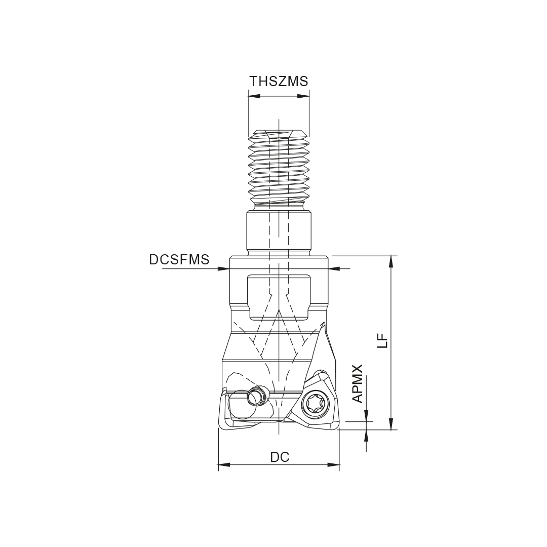 Palbit Threaded Coupling Holder - For WN0604 Inserts - 25mm Cutter Diameter - 181037500