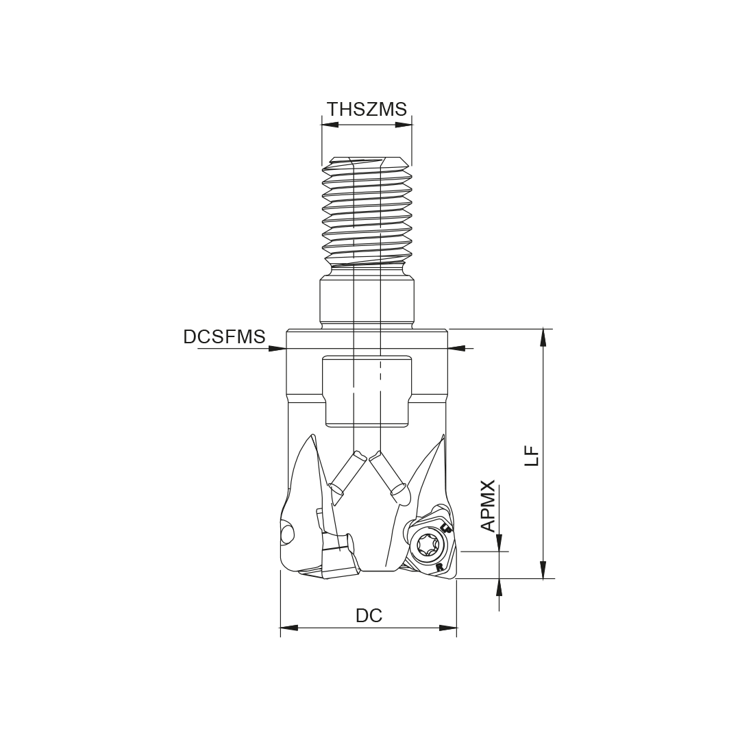 Palbit Threaded Coupling Holder - For WN04T3 Inserts - 20mm Cutter Diameter - 181128300