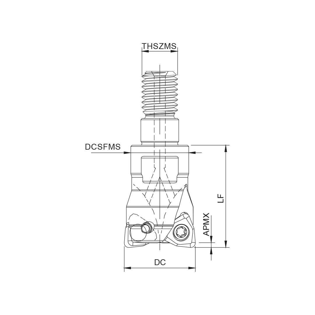 Palbit Threaded Coupling Holder - For WN04T3 Inserts - 25mm Cutter Diameter - 181030500
