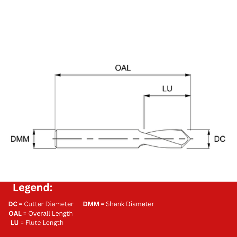 Vortex Spot Drill - HSS-E Cobalt 90° TiAlN Coated - 8mm