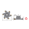 Y.T. Indexable T-Slot Cutter (3TR) - Metric - 8mm Diameter 4mm Width 6 Teeth 17mm Cutting Depth thumbnail 3