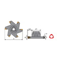 Y.T. Indexable T-Slot Cutter (3TR) - Metric - 80 mm Saw Diameter for RDHW/RDKT/RPKT Inserts - Insert Width 10mm (3T2580-R5)