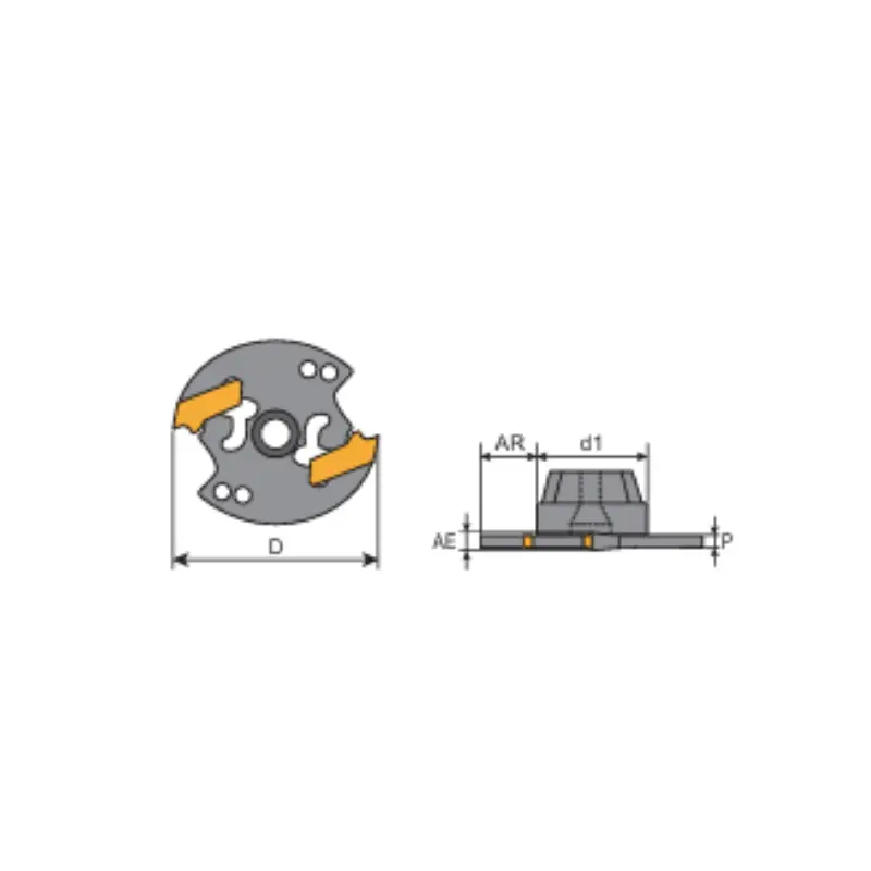 Y.T. Indexable T-Slot Cutter (3T) - Metric - 32 mm Saw Diameter for LNGT Inserts - Insert Width 2.5 to 3mm (3T1632-4.0)