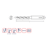 Axis Micro Carbide Drill - Uncoated Medium flute length T3021 (5-8xD) - 0.1 Diameter thumbnail 2