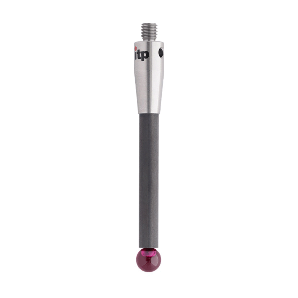 ITP Straight Styli - Type A - Ruby Ball - M4 Thread x 53mm Overall Length - TCM406007053