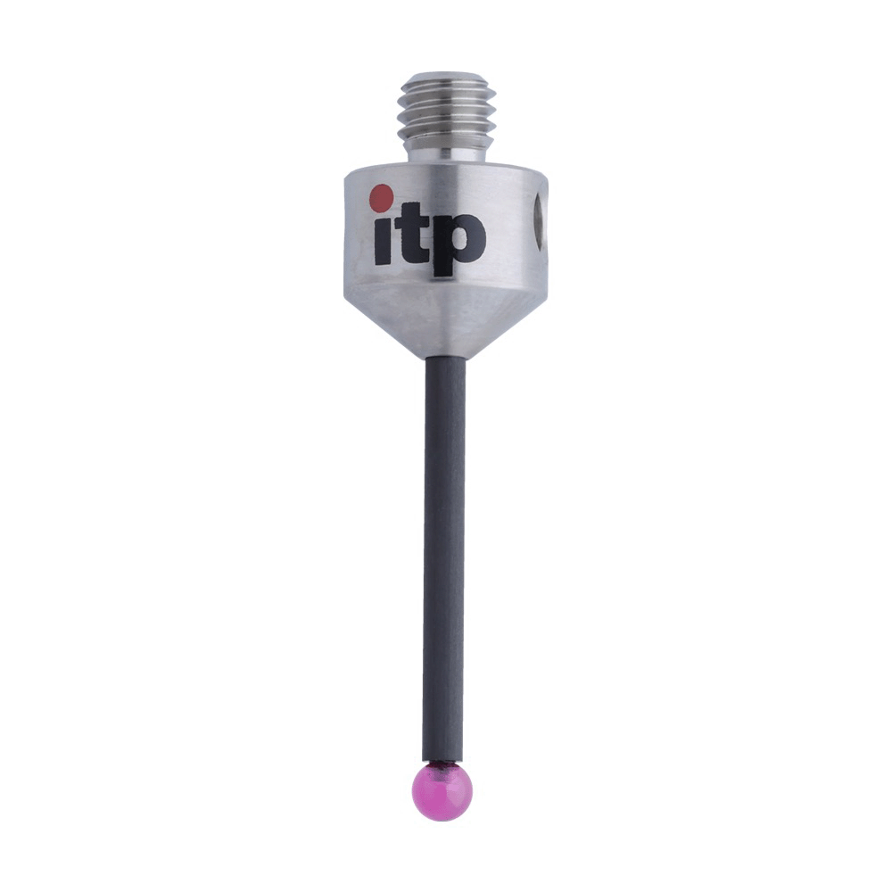 ITP Straight Styli - Type A - Ruby Ball - M5 Thread x 51.25mm Overall Length - TCM502510051