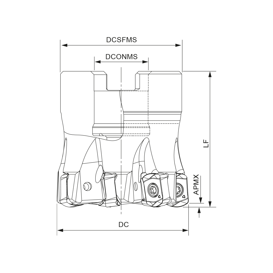 Palbit Arbor Mounting Holder - For XN06T3 Inserts - 50mm Cutter Diameter - 181152400