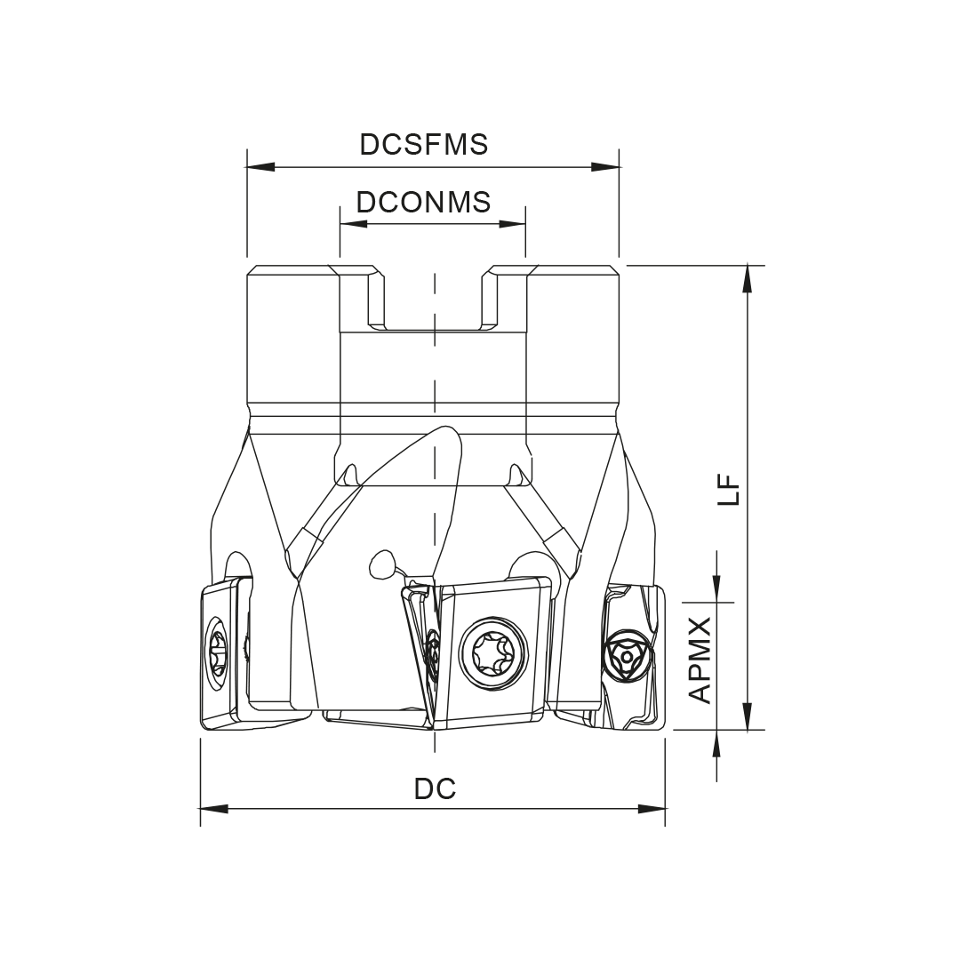 Palbit Arbor Mounting Holder - For LN0904 Inserts - 63mm Cutter Diameter - 181144600