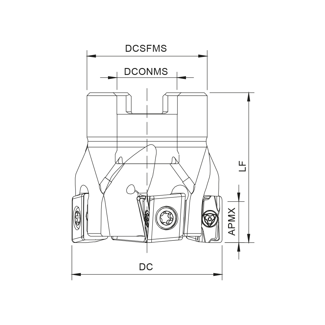 Palbit Arbor Mounting Holder - For LN1306 Inserts - 63mm Cutter Diameter - 181119000